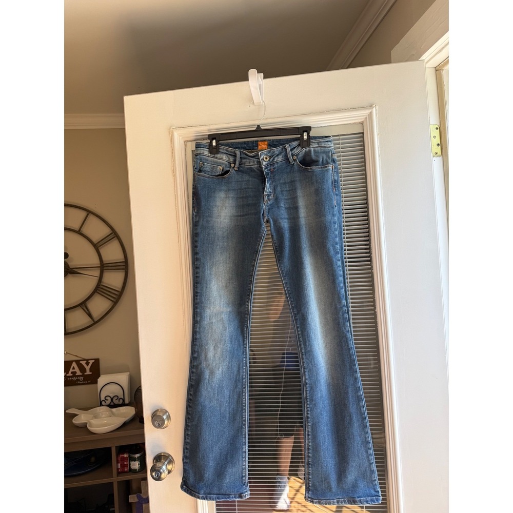 Boss Orange Bootcut Jeans Womens 30/34 Blue Good Faded Mid Rise Flare Denim